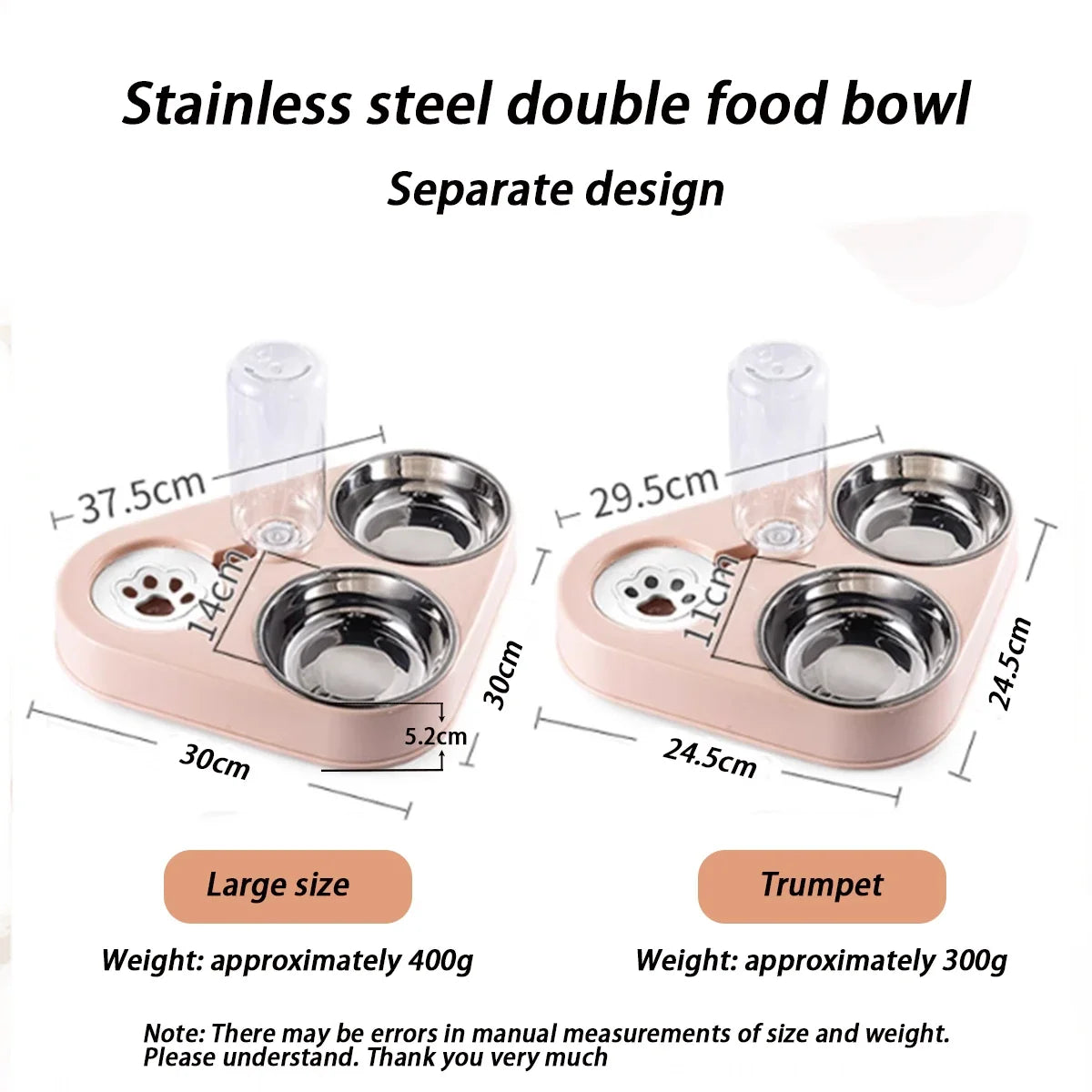 Non-Slip Stainless Steel Dog & Cat Food Bowl