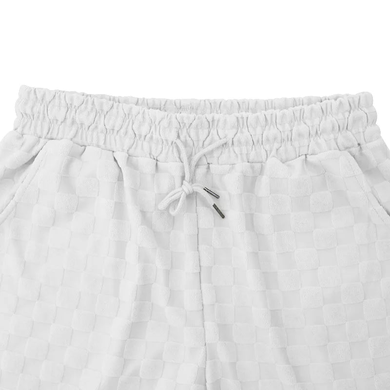 Men's Oversized Chessboard Plaid Shirt & Shorts Set – Loose Summer Leisure 2-Piece