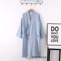 Couples 100% Cotton Crepe Gauze Robe | Long-Sleeve V-Neck Kimono Wedding Bathrobe