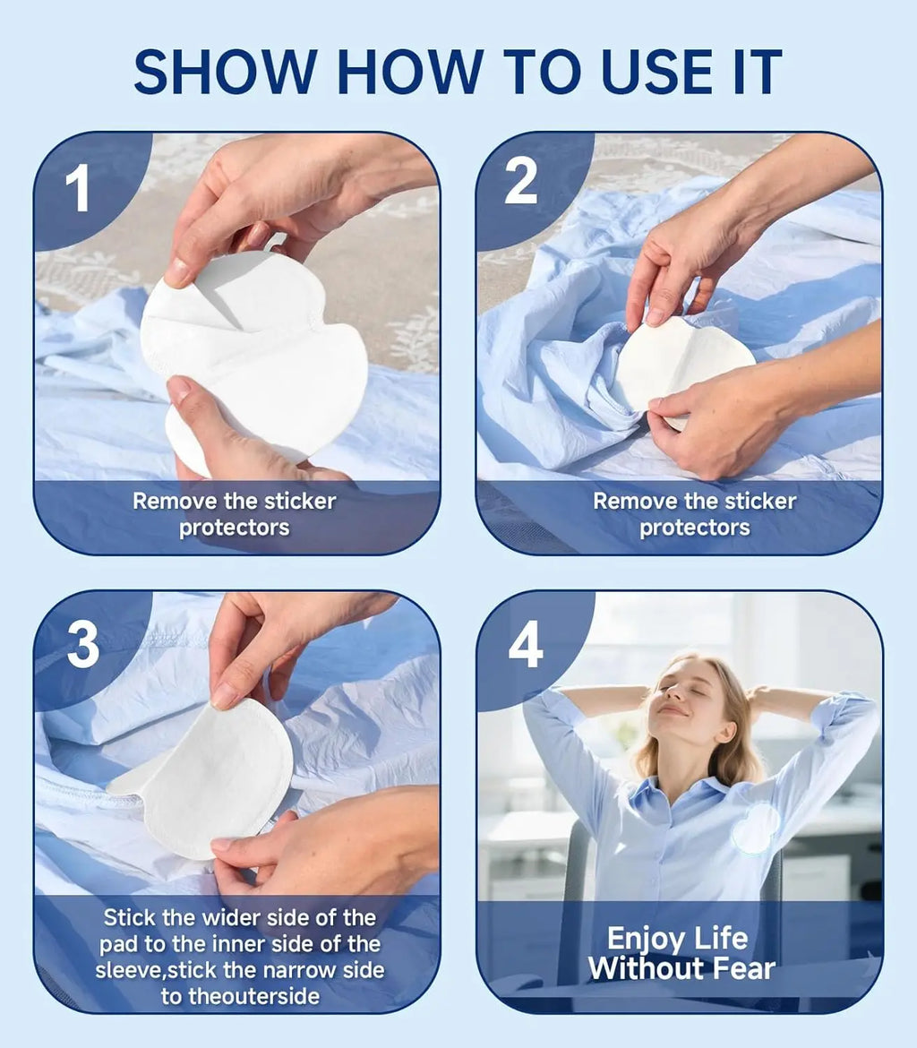 Underarm Sweat Pads for Women & Men – Disposable Hyperhidrosis Protection