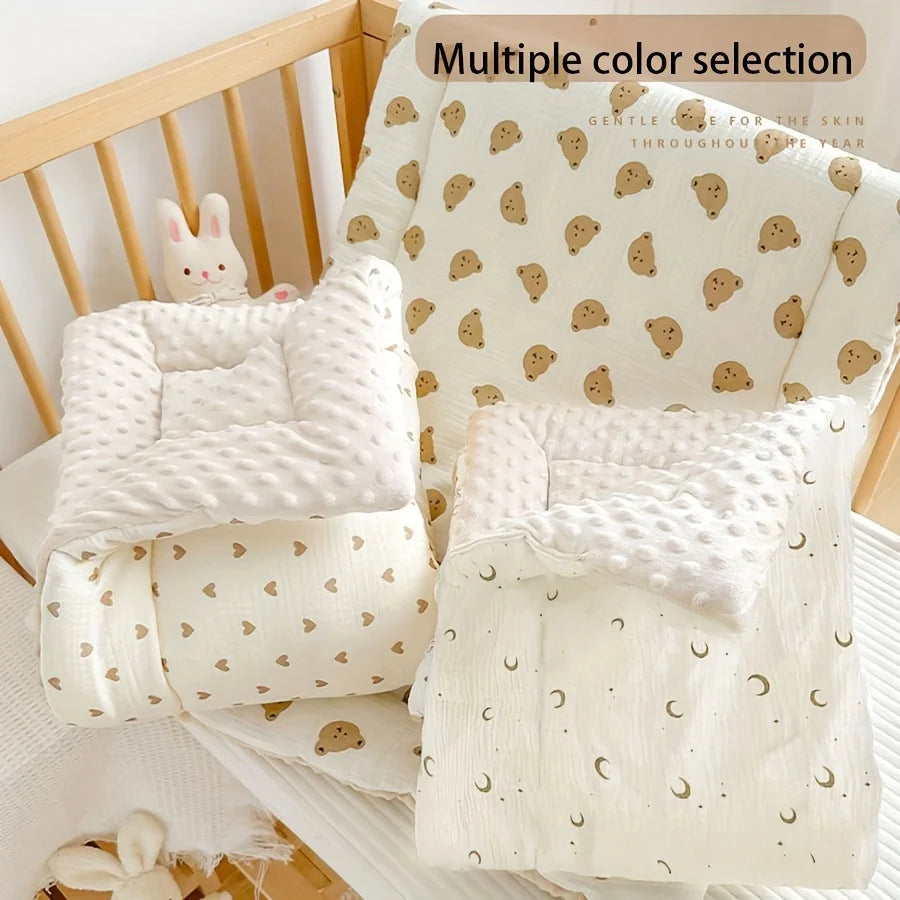 Baby Crib Mattress – Double-Sided Soft Polyester, 110x63cm, All-Season Newborn & Toddler