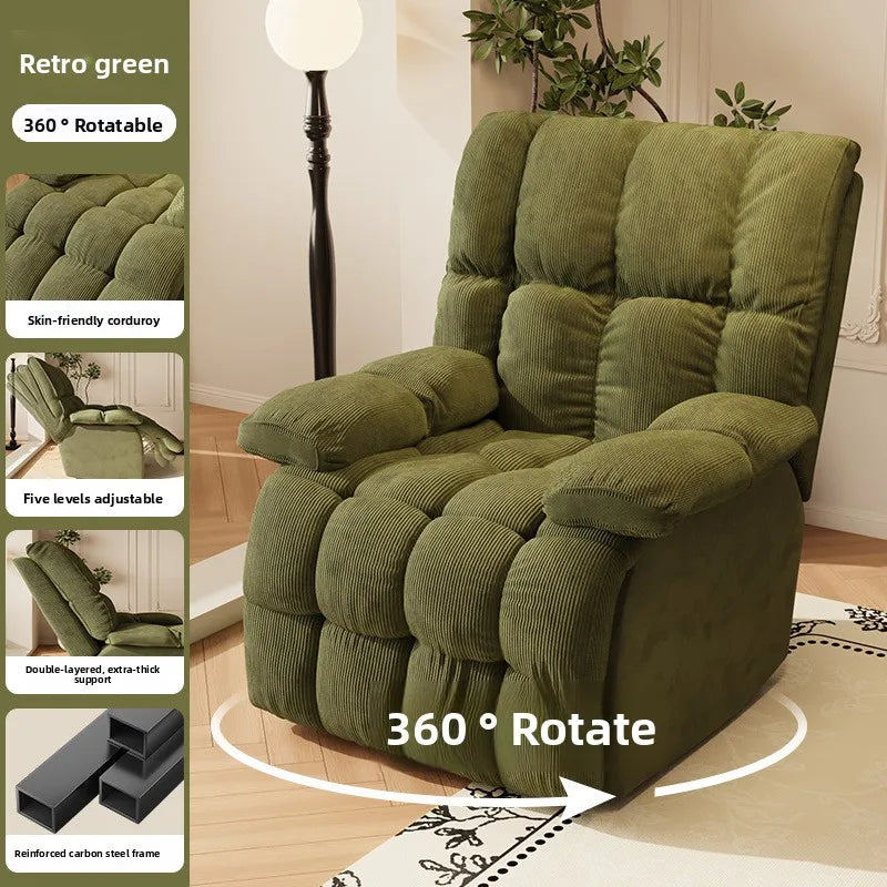 Five-Position Fabric Lounge Chair with Padded Arms