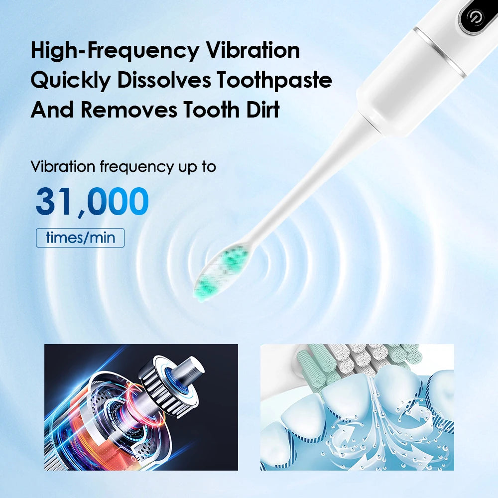 Dentist-Level Clean at Home — Electric Teeth Cleaner & Tartar Remover | 6-Gear Modes, 31,000 Vibrations/Min, IPX6 Waterproof, Type-C Charging
