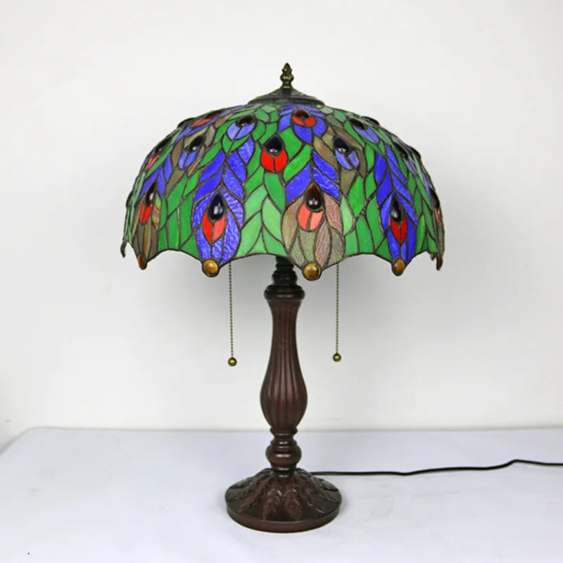 Stained Glass Table Lamp – Decorative Resin Base