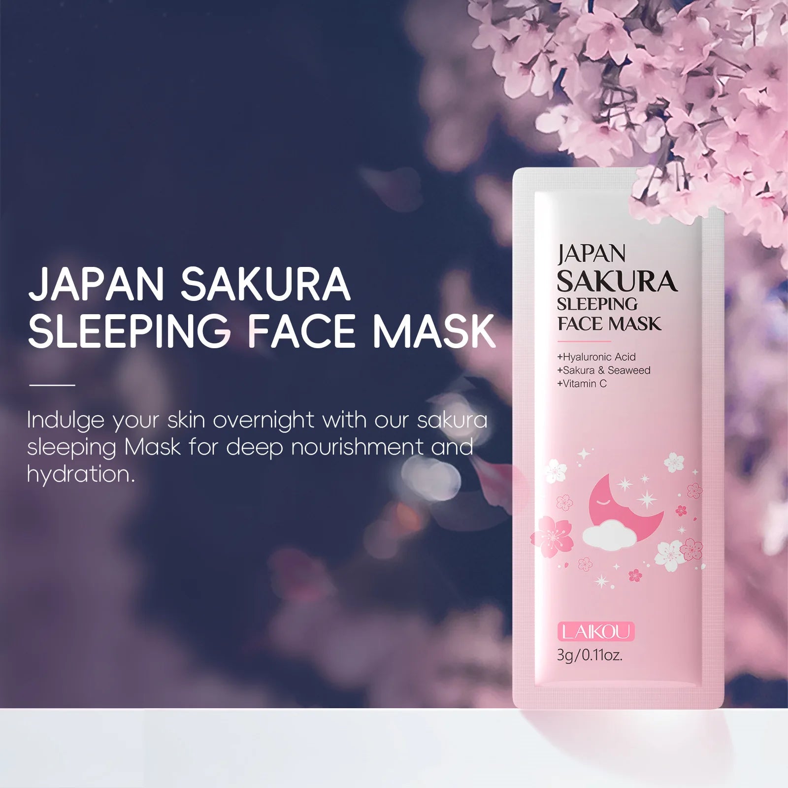 LAIKOU 7-Piece Sleeping Face Mask Set — Snail & Matcha