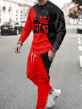 Men's 3D Print Long Sleeve T-Shirt & Jogger Pants Street Tracksuit