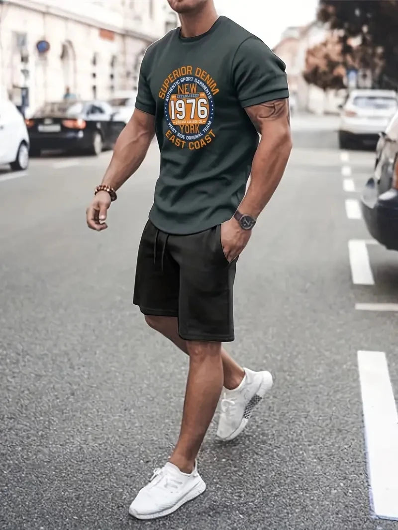 Men's Plaid Print Polo Shirt & Drawstring Shorts Summer Set – 3D Style 2-Piece