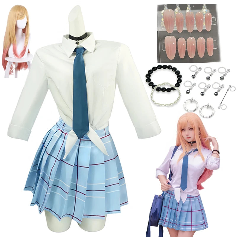 Kitagawa Marin Cosplay Costume – My Dress-Up Darling Anime School Girl Uniform