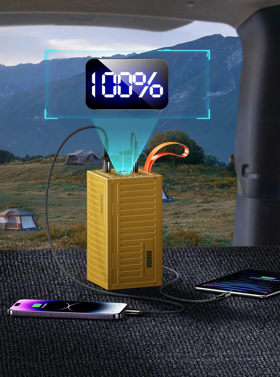 QOOVI 60000mAh Power Bank – 22.5W PD & QC 3.0 Fast Charging Portable Power Station for iPhone & Android
