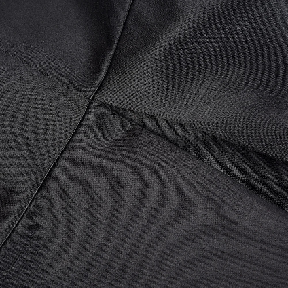 Women Elegant Black Dress Half High Collar High Waist A-Line Dresses Slim Fit Midi Dress Office Lady Female Solid Vestidos Robe