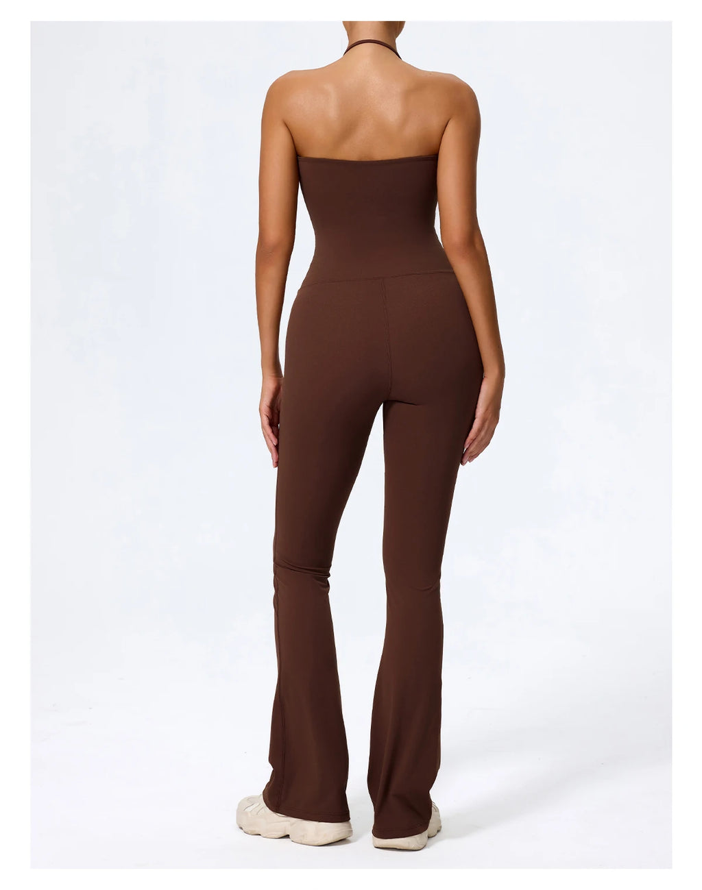 Women's Sleeveless Yoga Jumpsuit – Gym Flared Overalls Neck-Hanging Backless Sportswear