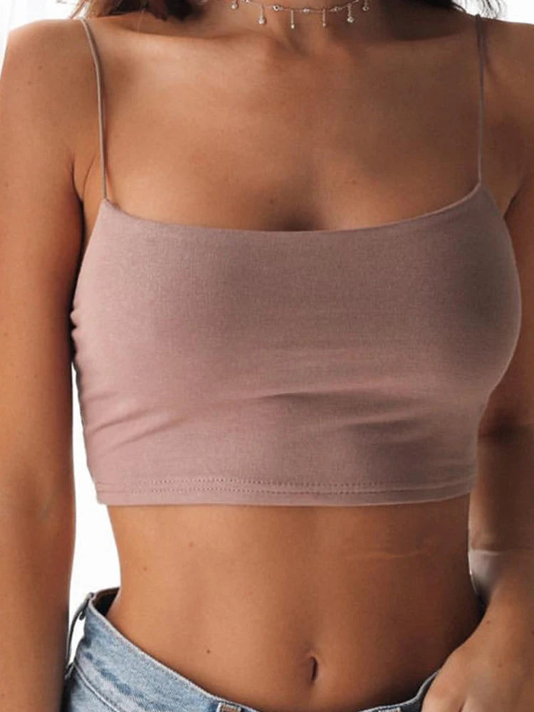 Sexy Black Halter Crop Top – Backless Camisole Tube Top Sleeveless Cropped Vest for Women