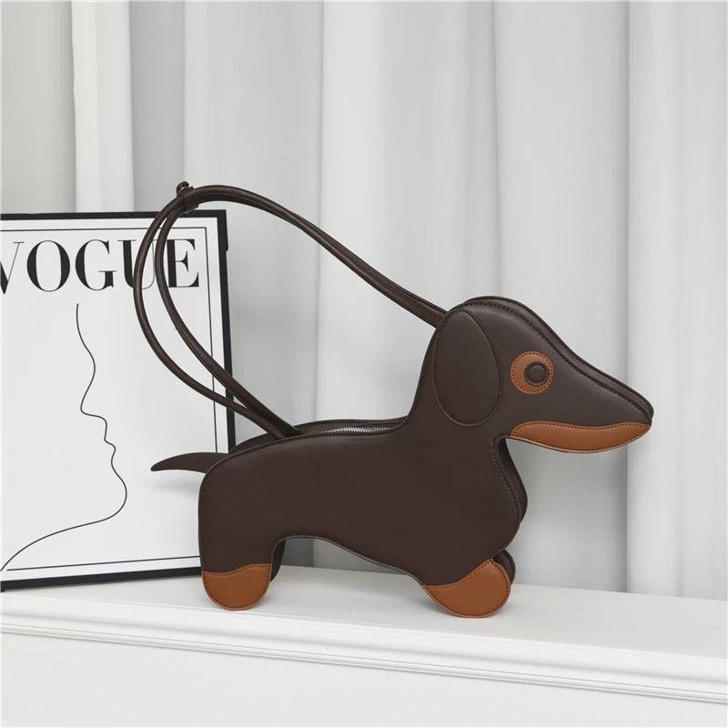 Sausage Dog Novelty TPU Tote Bag – Cute Doll Top Handle Shoulder Bag for Women