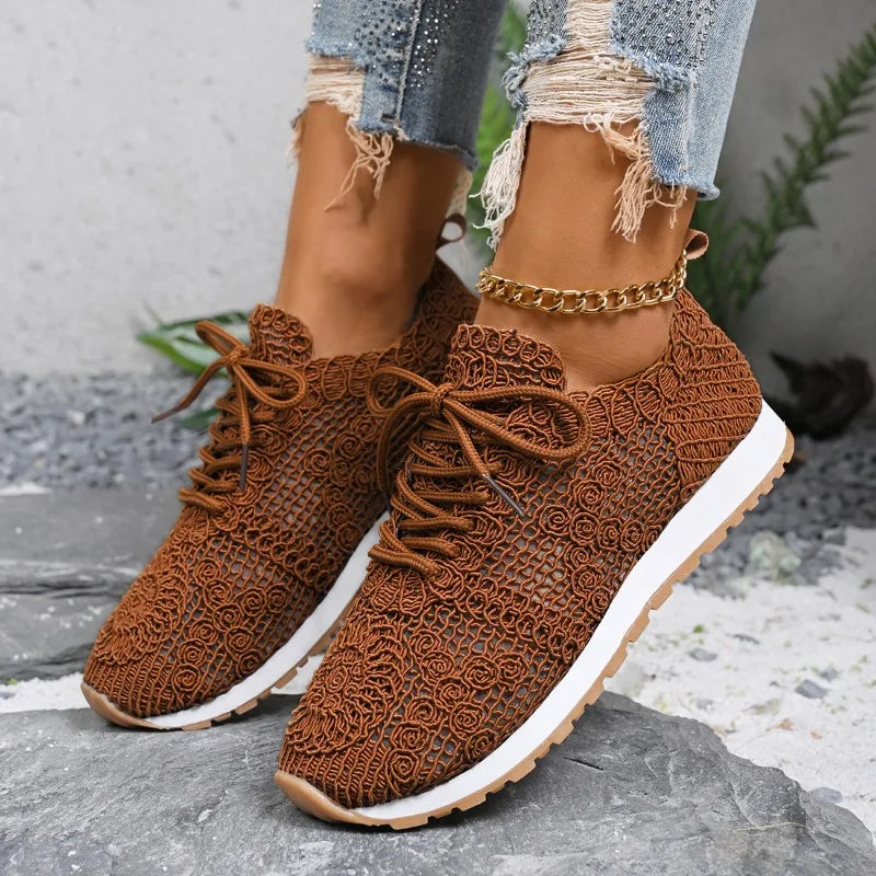 Women's Air Mesh Lace-Up Sneakers