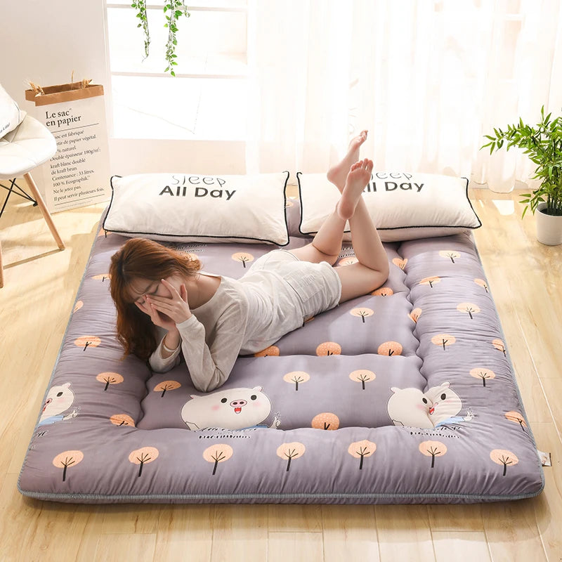Japanese Thickened Tatami Floor Mat – Soft Cushion, Foldable Lazy Home Sleeping Pad, Bedroom Artifact