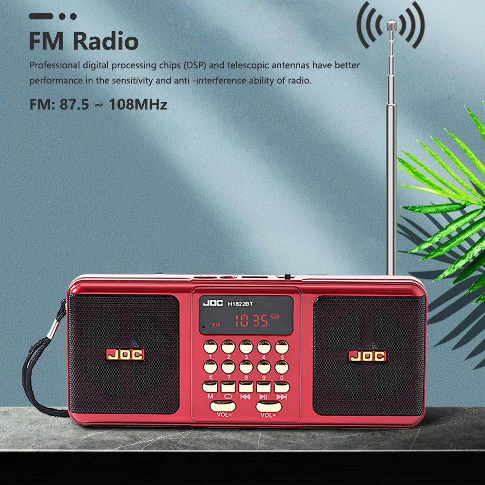 Portable Rechargeable FM Radio — Compact Digital Tuner with Built-In Speaker