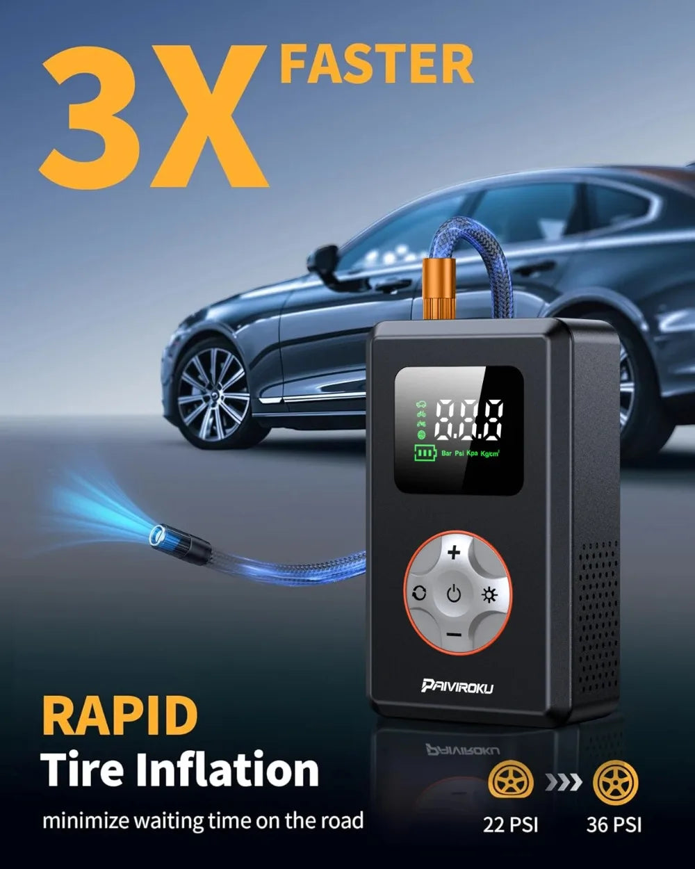 Cordless Tire Inflator with Digital Gauge, 150 PSI