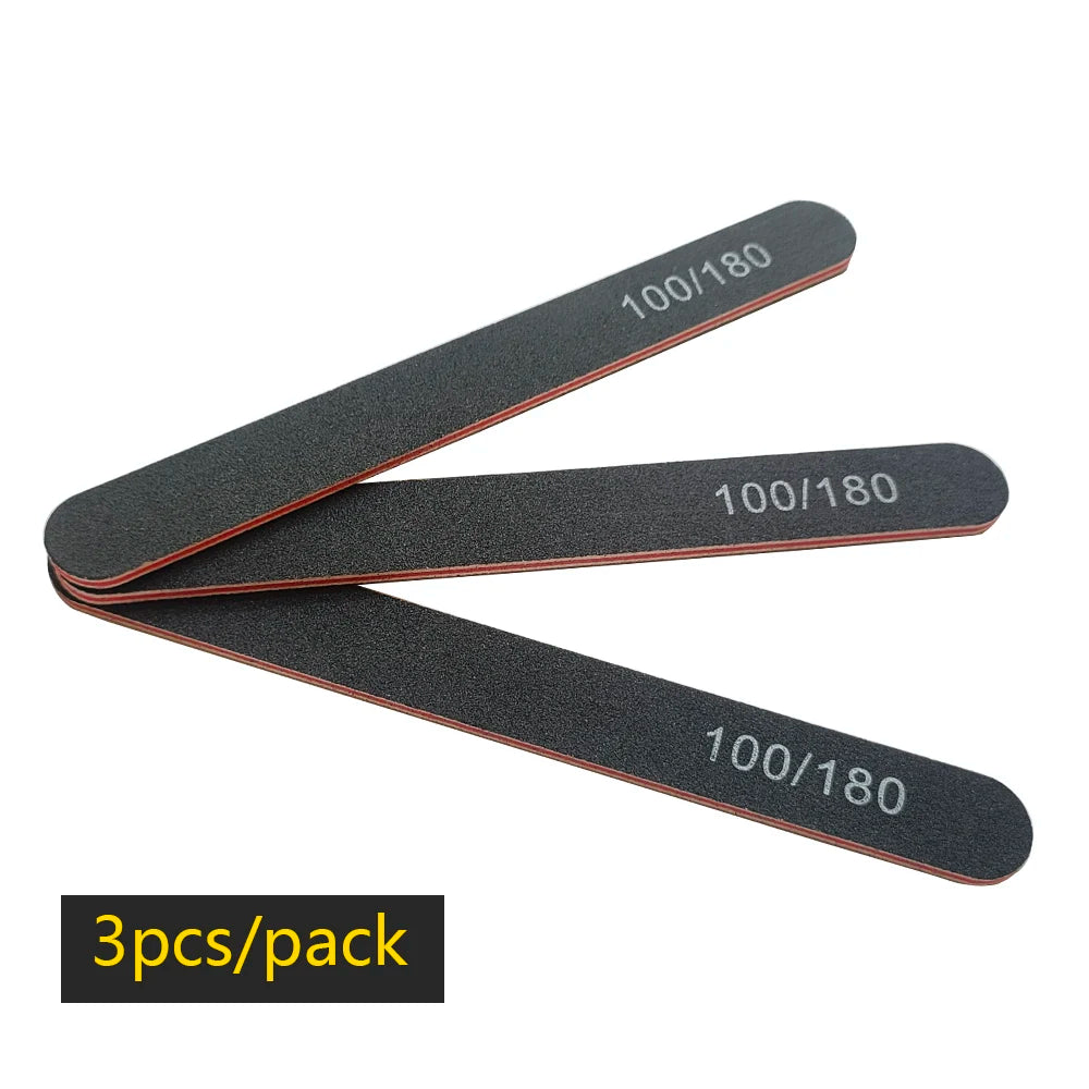 Nail File Buffer 100/180 Grit – Double-Sided Half Moon Sandpaper Nail Sanding & Manicure Tool