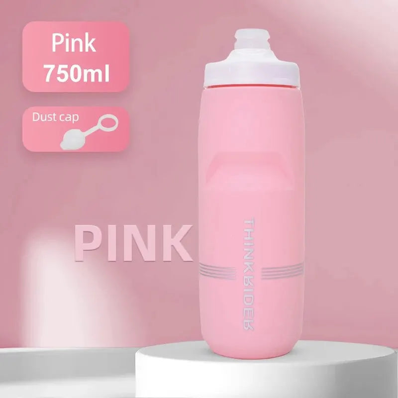 ThinkRider Cycling Water Bottle 620ml/750ml – Squeeze Jet, Leakproof, MTB & Road Bike Cage Compatible, 0–70°C