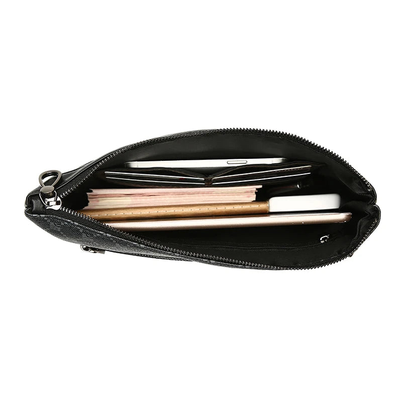 Luxury Design Business Men Day Clutch Bag Durable Soft PU Leather Money Pouch Bag Fashion Male Cardholder Case Phone Handbags