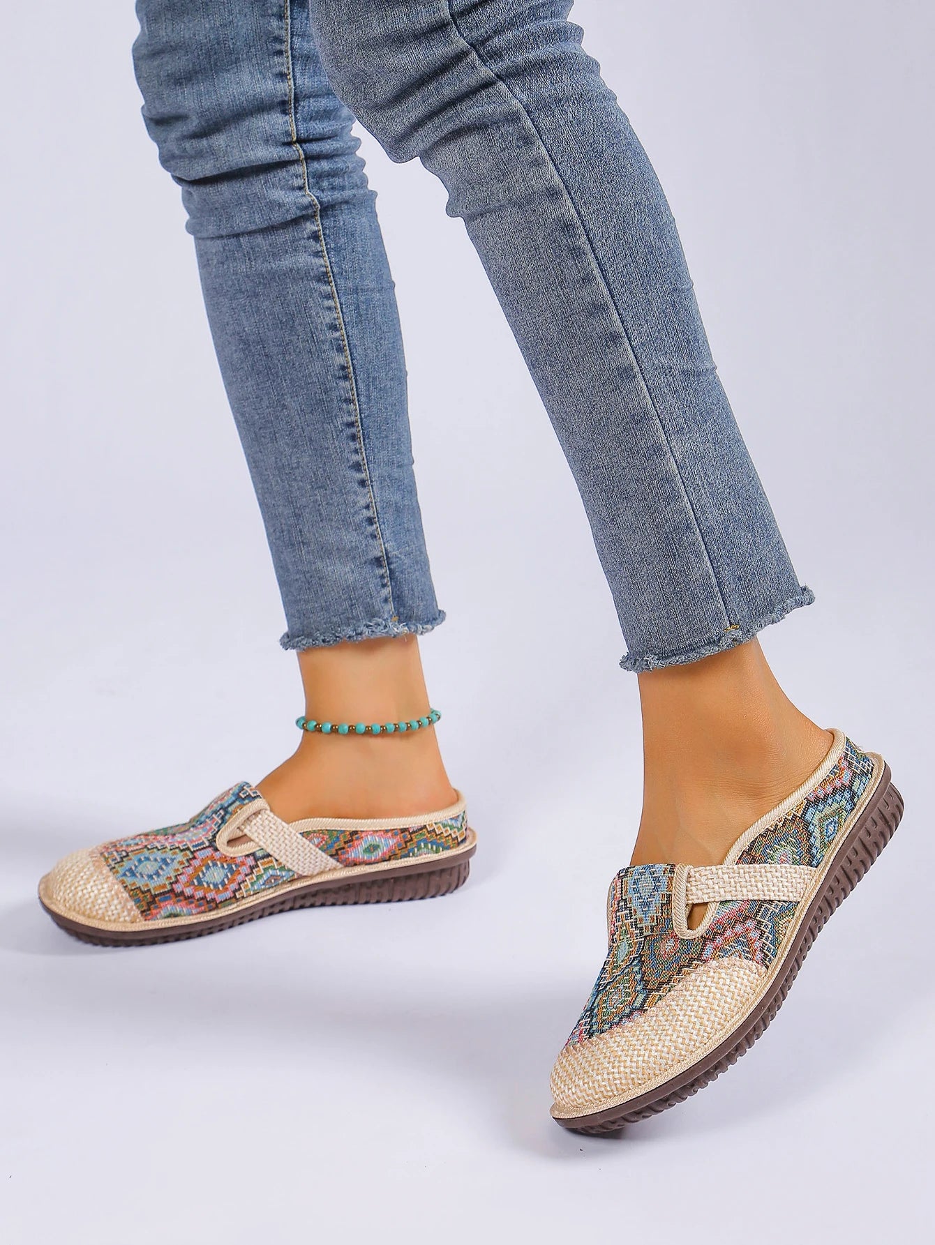 Women's Ethnic-Style Slip-On Flats – Soft Sole Anti-Slip Casual Shoes