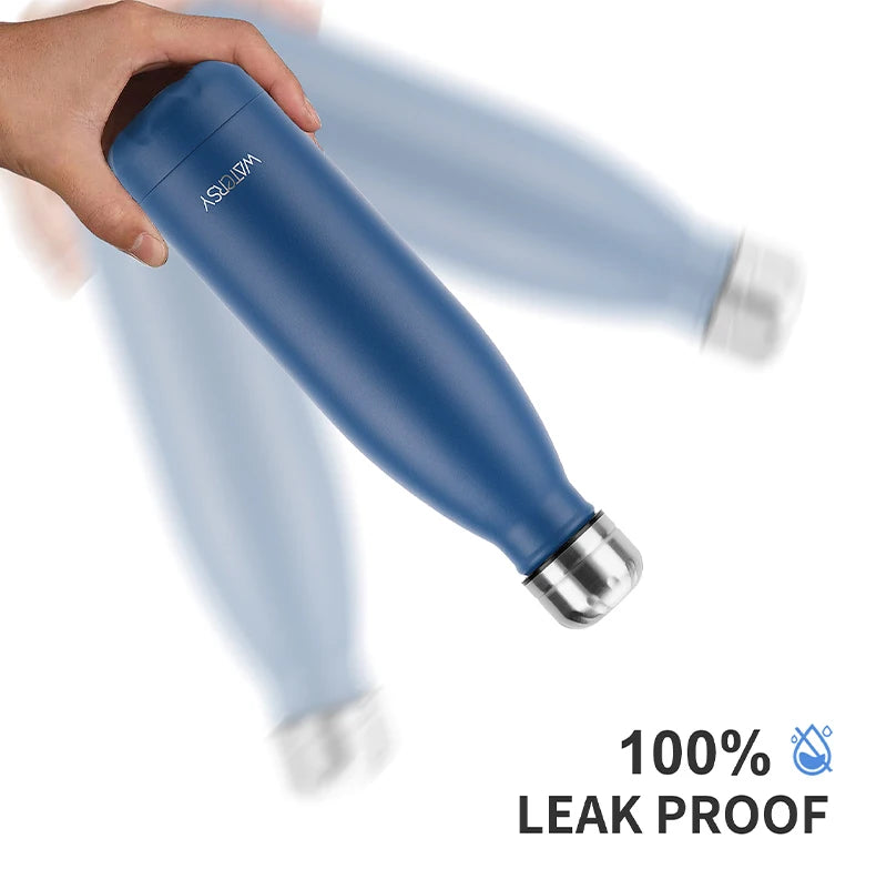 WATERSY 500ml Insulated Vacuum Flask – 304 Stainless Steel Double-Wall Thermal Water Bottle, 12–24hr, 18 Colors