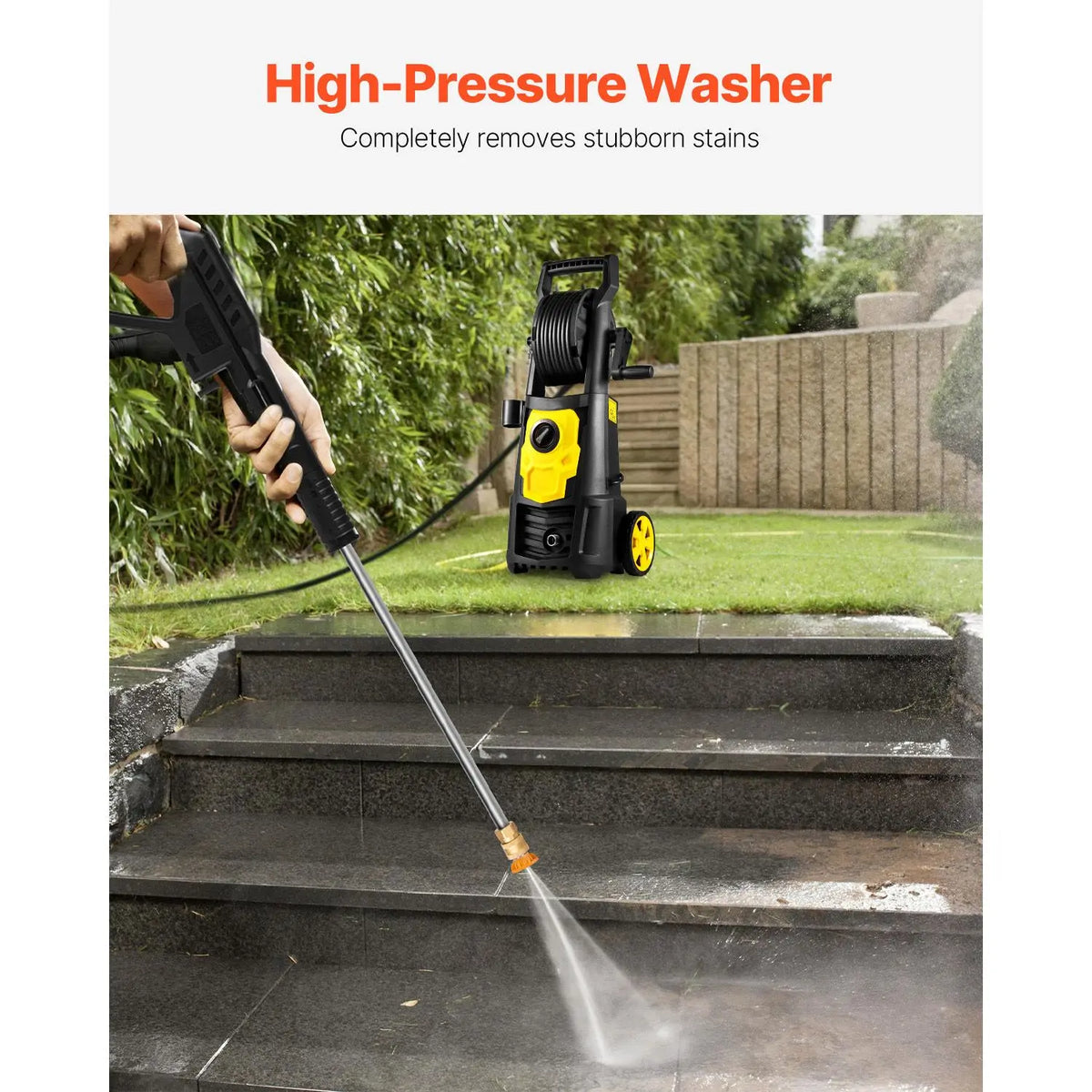Electric Pressure Washer – 30-Foot Hose & Five Nozzles