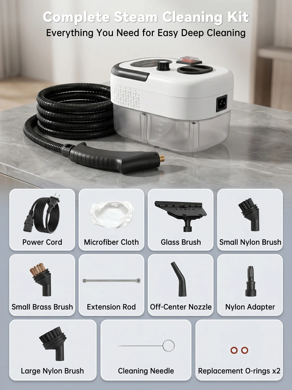 Handheld Steam Cleaner – 2500W, 6 Levels & 1.2L Tank