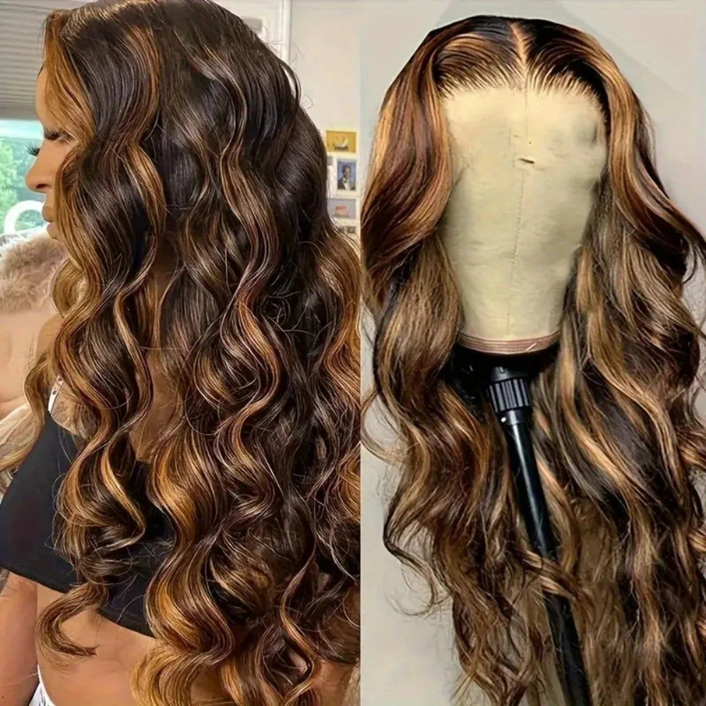 30 Inch Honey Blonde Ombre Body Wave Lace Front Wig | 4/27 Highlight 13x4 13x6 HD Glueless Pre-Plucked Brazilian Human Hair