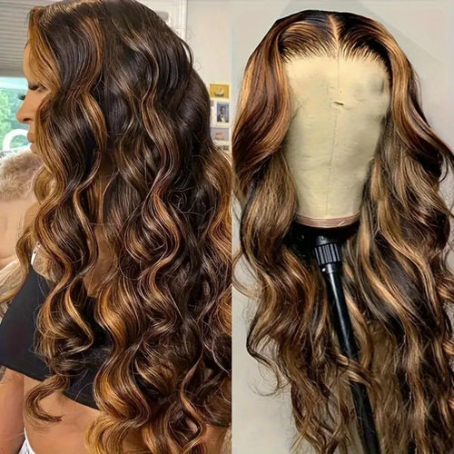 30 Inch Honey Blonde Ombre Body Wave Lace Front Wig | 4/27 Highlight 13x4 13x6 HD Glueless Pre-Plucked Brazilian Human Hair