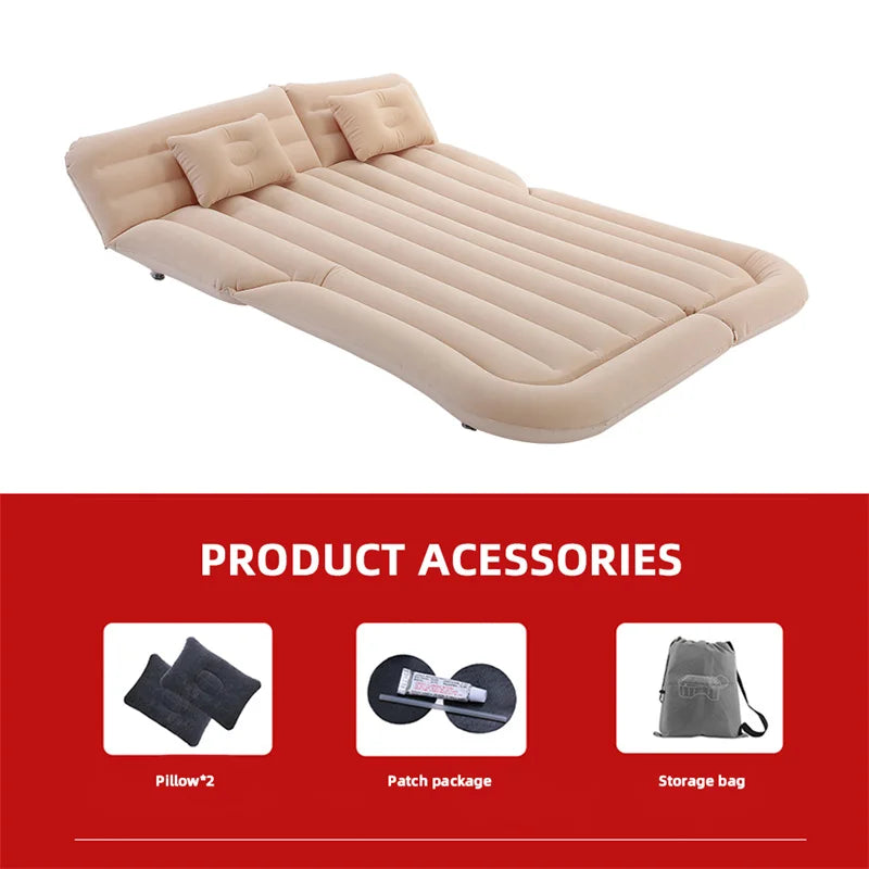 Car Air Inflatable Travel Mattress Bed — Universal Back Seat Camping Mat