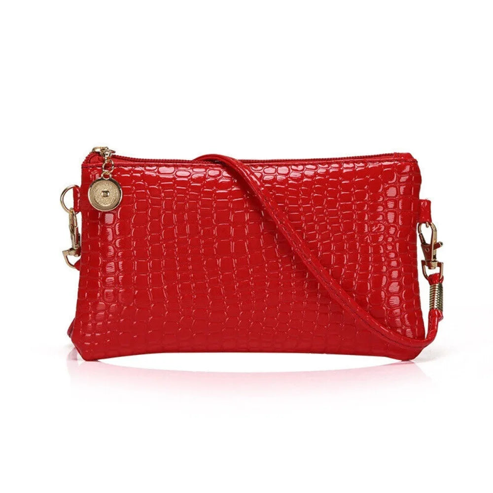 Slim PU Baguette Satchel Shoulder Bag – Elegant Zipper Purse for Women