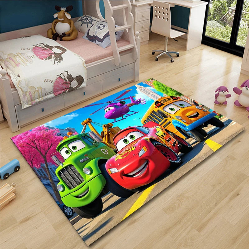 Cars McQueen Road Rug – Kids Motorway Play Mat for Living Room, Nursery & Kids Room