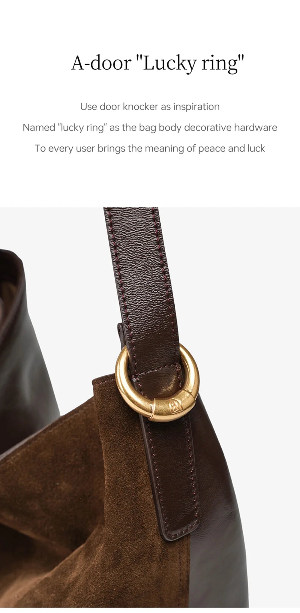 LA FESTIN Genuine Leather Bucket Bag – Designer Crossbody Shoulder Handbag for Women