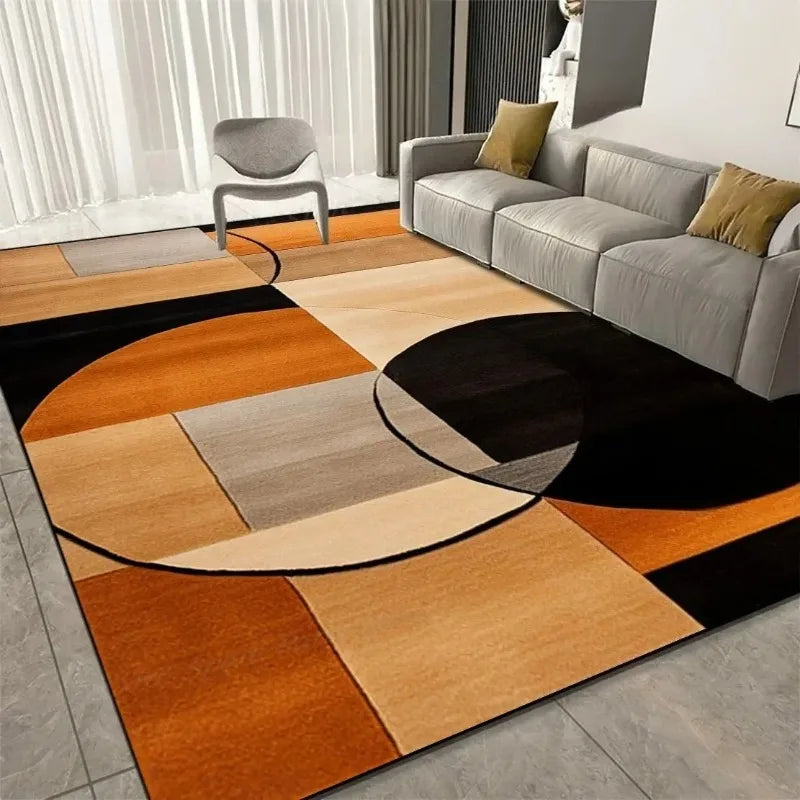 Modern Curve Non-Slip Area Rug – Durable Floor Mat for Living Room, Bedroom & Kitchen, 4 Colors & 3 Sizes