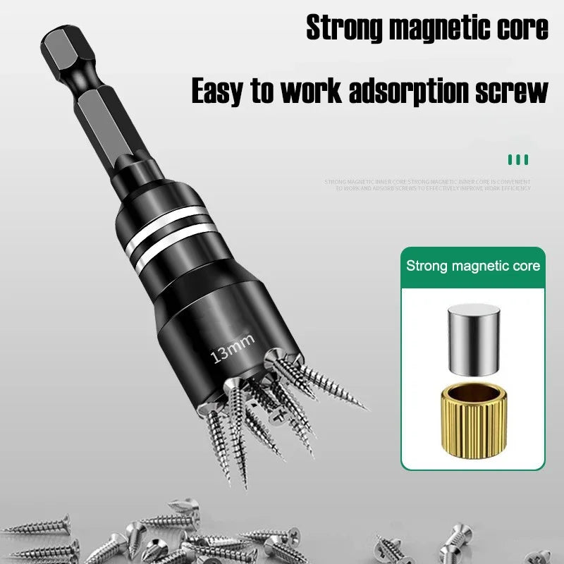 Magnetic Hex Shank Nut Driver Set — Power Tool Bit Adapter for Drill & Impact Driver