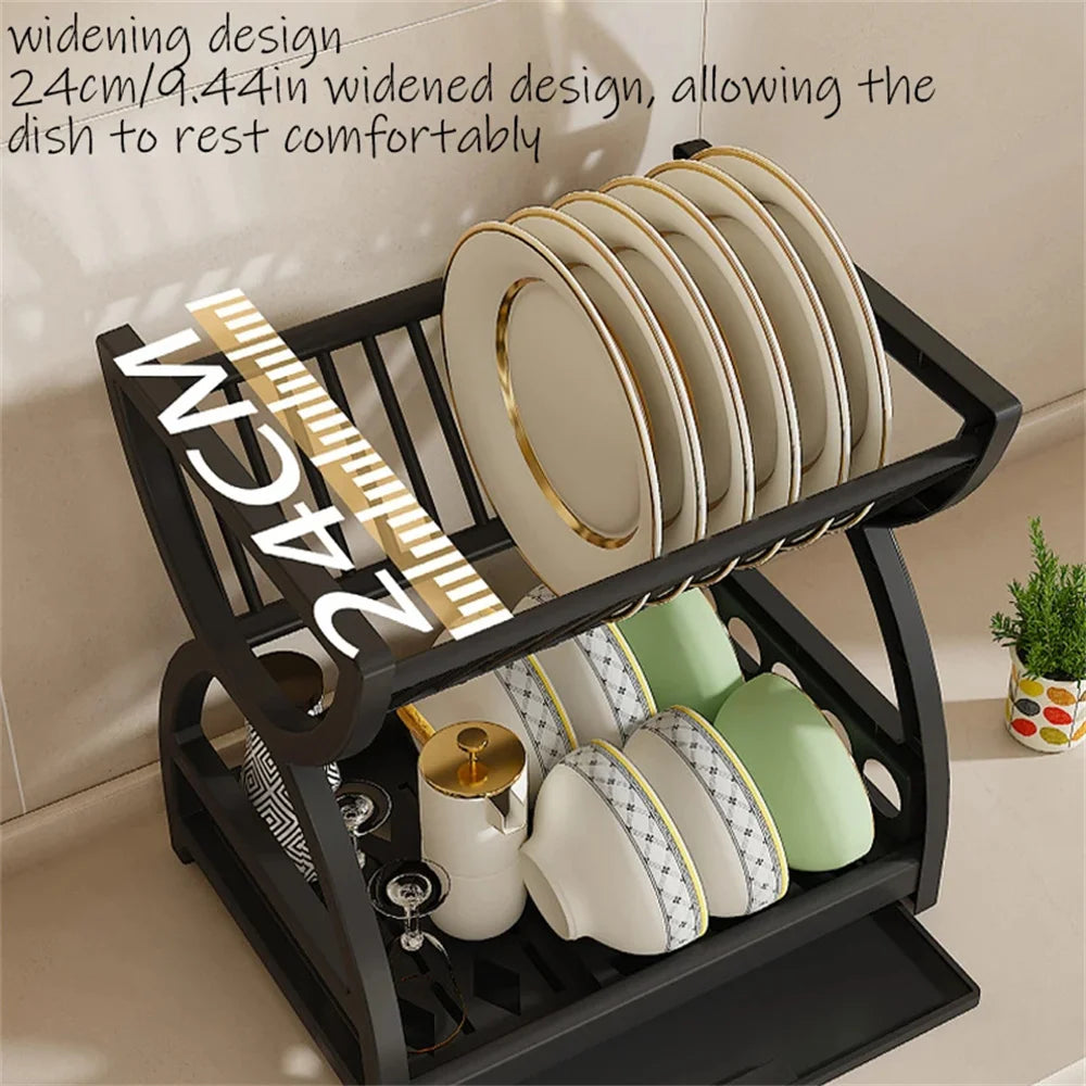 Stainless Steel Kitchen Drain Bowl & Dish Storage Rack — Chopstick & Utensil Organizer