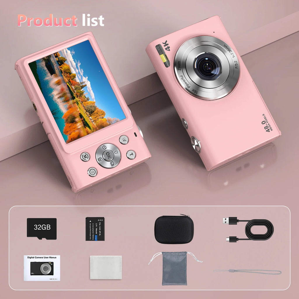 4K Digital Autofocus Vlogging Camera — 48MP with 2.8" Screen for Kids & Adults