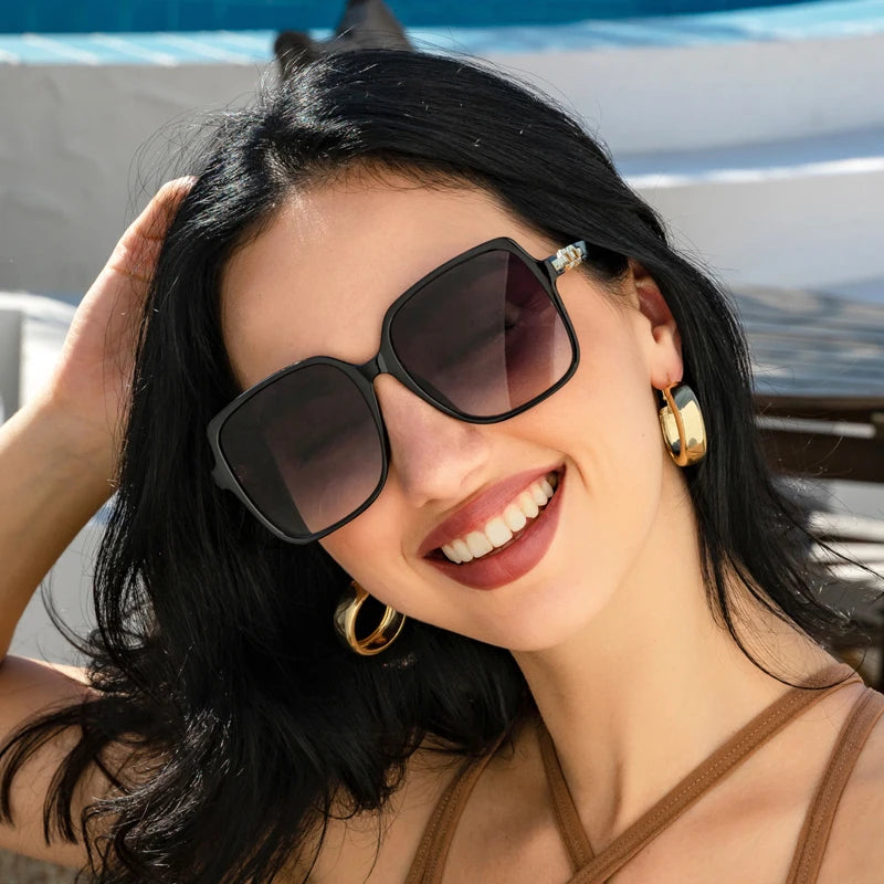 Women's Fashion Square Cycling Sunglasses | Big Frame Colorful Gradient Outdoor Shades
