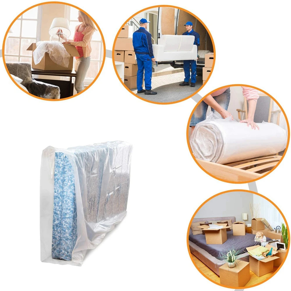 Plastic Mattress Moving Bag – Dustproof Waterproof Storage Cover for Moving & Travel