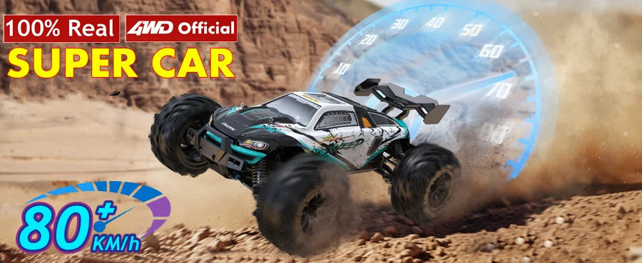 4WD 1:16 Scale High Speed Brushless RC Car – 50 or 80KM/H Off-Road Drift Racing Buggy Truck