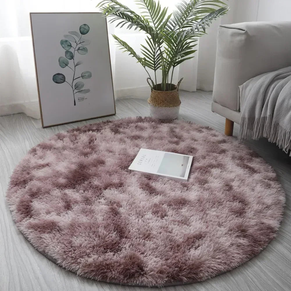 Round Shaggy Area Rug – Soft Non-Slip Circle Carpet for Bedroom & Living Room