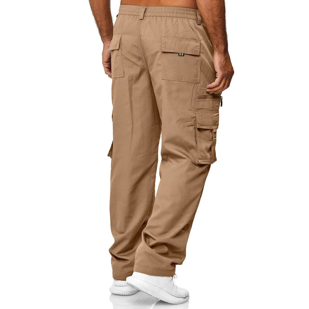 Men's Multi-Flap Pocket Straight Pants — Utility Casual Trousers