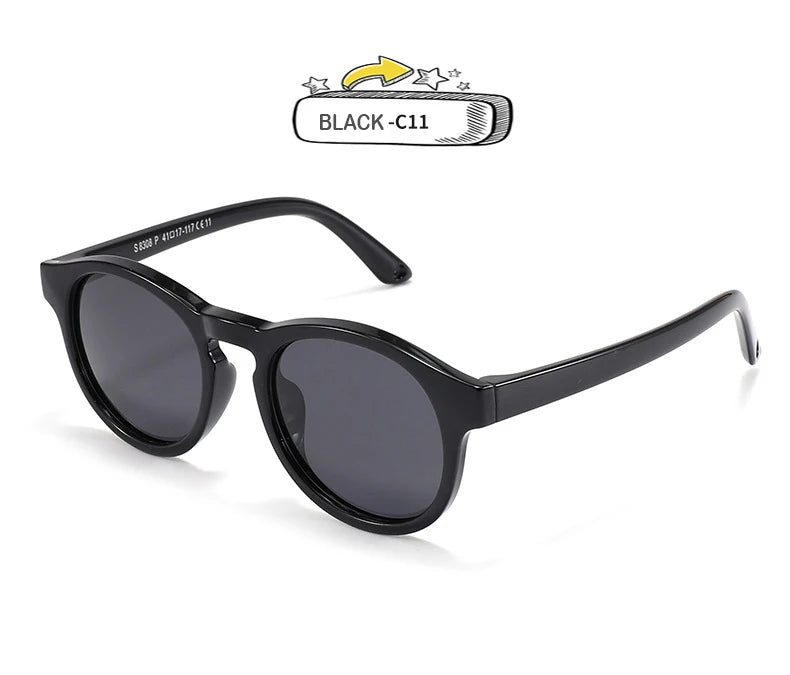 WarBlade Kids Round Polarized Sunglasses | Silicone Flexible Safety UV400 Baby Eyewear 0-3 Years