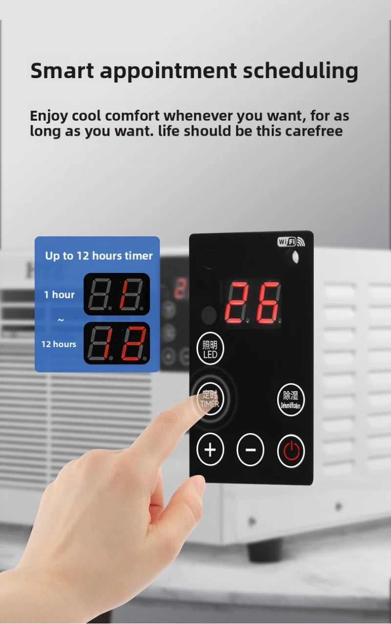 Portable Air Conditioner with R290 Refrigerant — Real Compressor Mini Window AC with Fast Cooling & Remote Control
