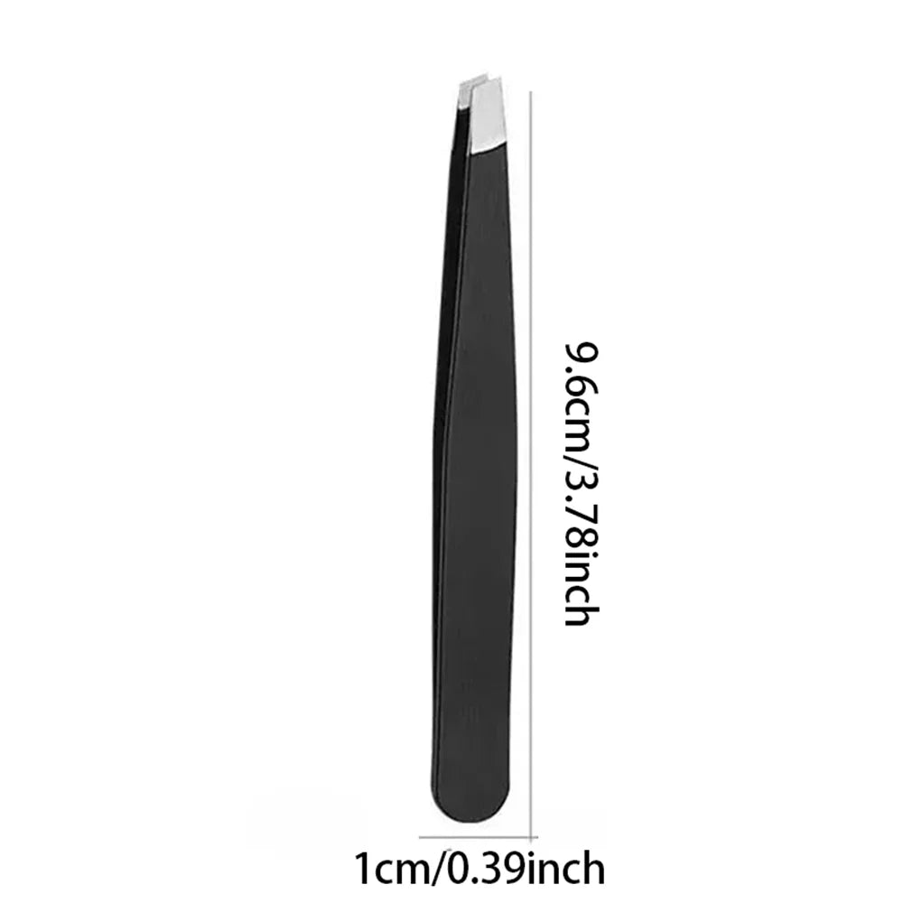 HISYI Stainless Steel Slanted Eyebrow Tweezers