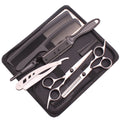 7-Piece 6" Barber Scissors Set – Stainless Steel Hair Cutting & Thinning Shears with Comb & Razor