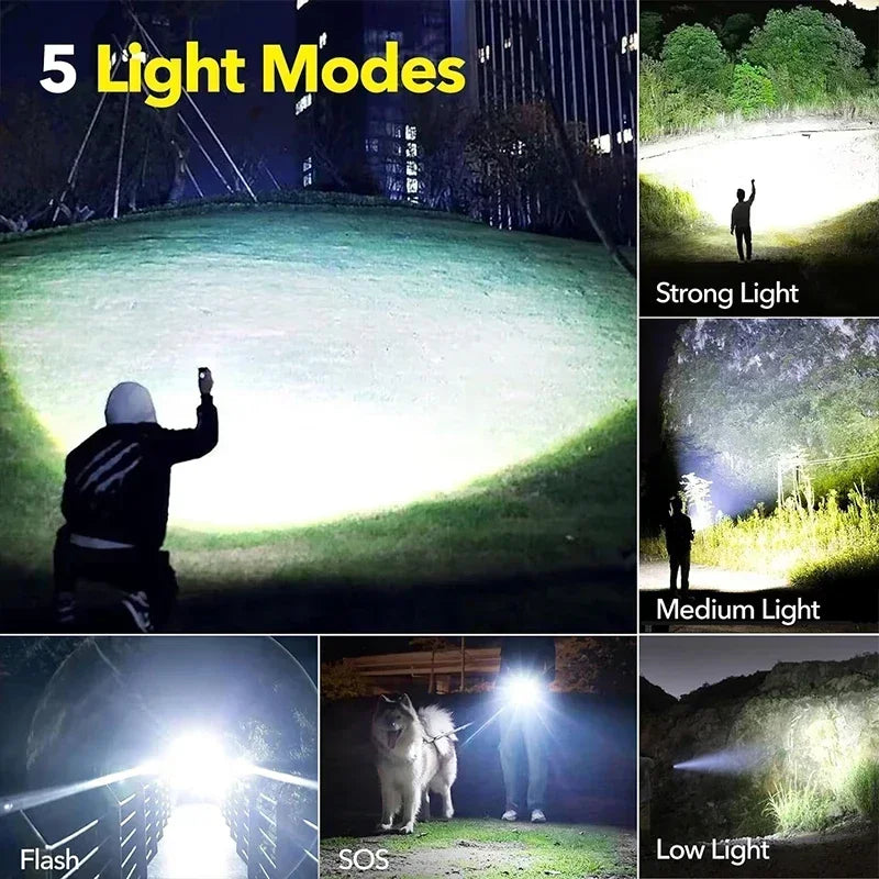 High Power LED Tactical Flashlight – Rechargeable Super Bright Hunting Torch