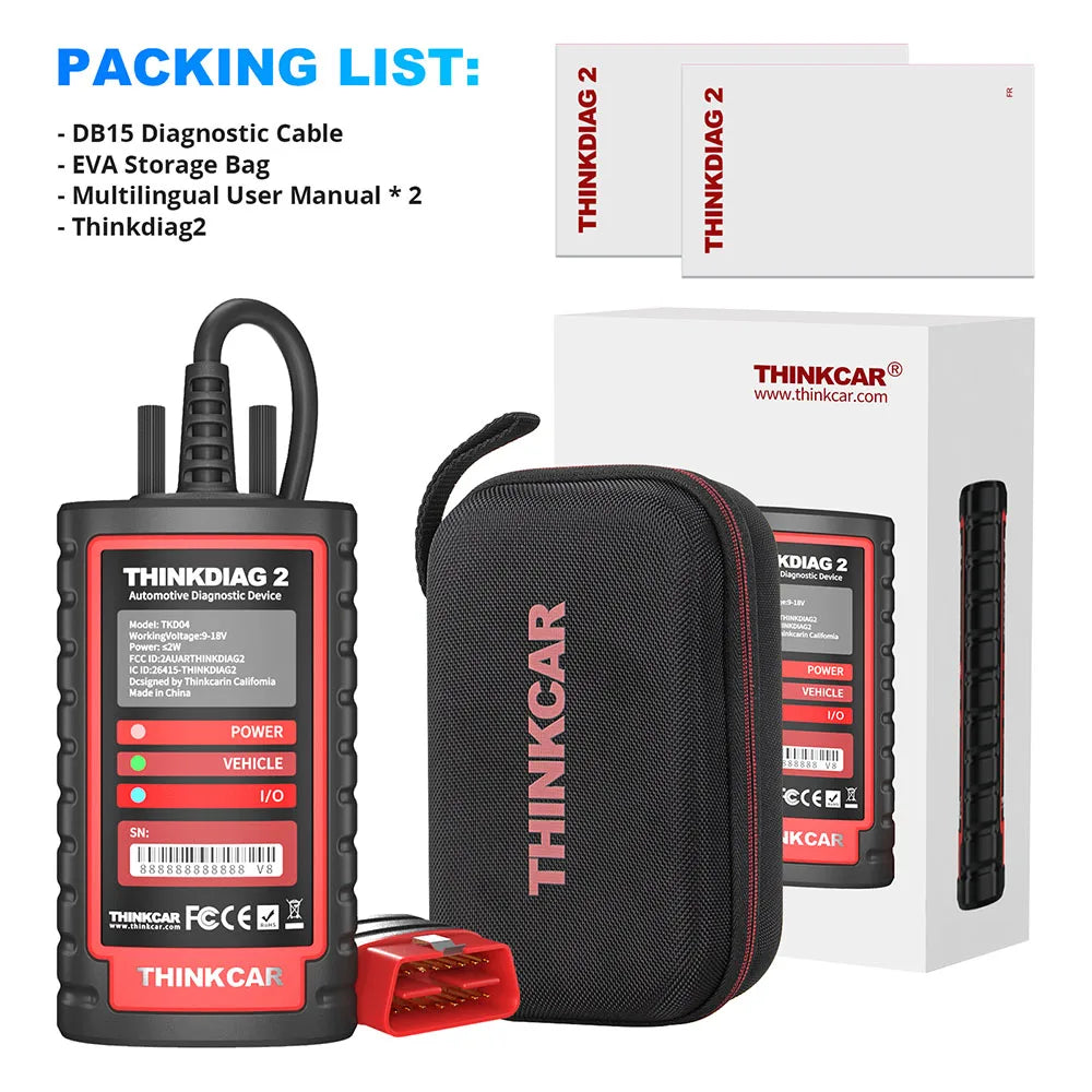 THINKCAR Thinkdiag 2 OBD2 Scanner — Full System Diagnostic Tool for All Car Brands