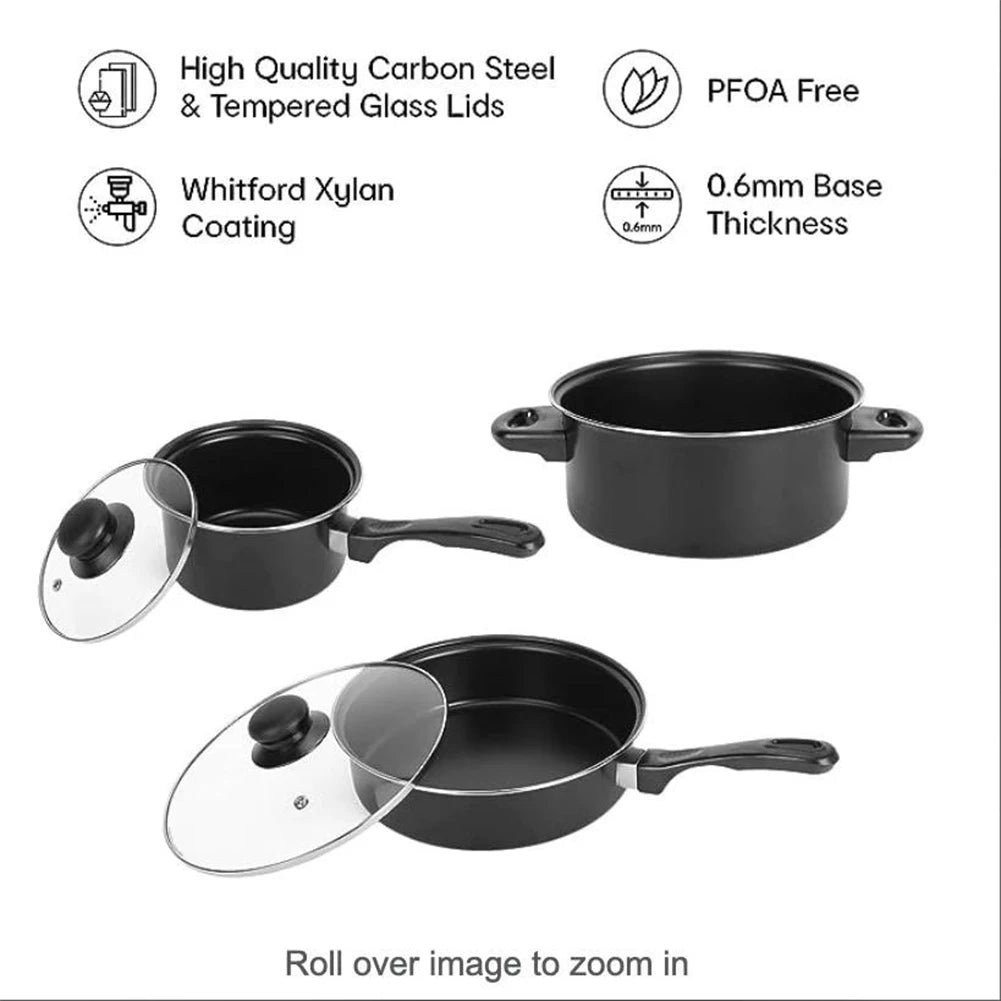 Nonstick Cookware Set – Stackable Pots, Pan & Spatulas